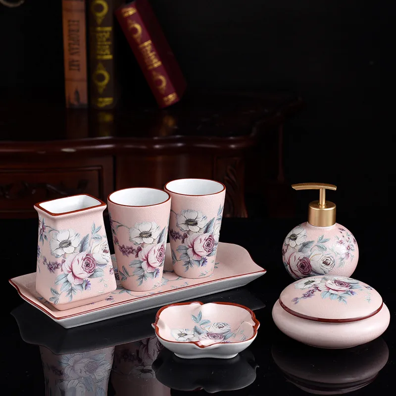 Ceramic & Porcelain Bathroom Set Soap Dispenser/DishToothbrush Holder & Cup Tray Tissue Box Storage Tank Tissue Box Wedding Gift
Ceramic & Porcelain Bathroom Set Soap Dispenser/DishToothbrush Holder & Cup Tray Tissue Box Storage Tank Tissue Box Wedding Gift