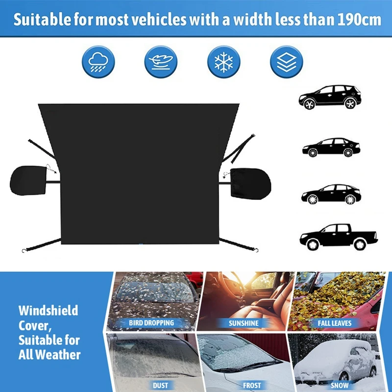 210X155CM Car Windshield Cover Winter Windshield Protective Cover Snow Cover Suitable For Most Vehicles
210X155CM Car Windshield Cover Winter Windshield Protective Cover Snow Cover Suitable For Most Vehicles