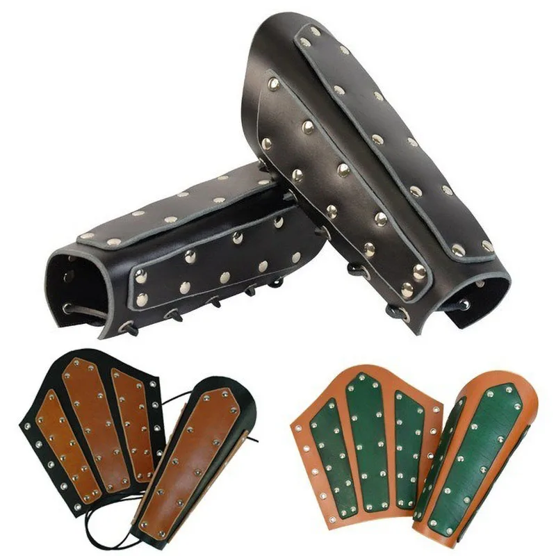 Steampunk Viking Leather Bracers Medieval Adjustable Leather Gloves War Armor Vambraces Handguard Wristband Cosplay Party Props
Steampunk Viking Leather Bracers Medieval Adjustable Leather Gloves War Armor Vambraces Handguard Wristband Cosplay Party Props