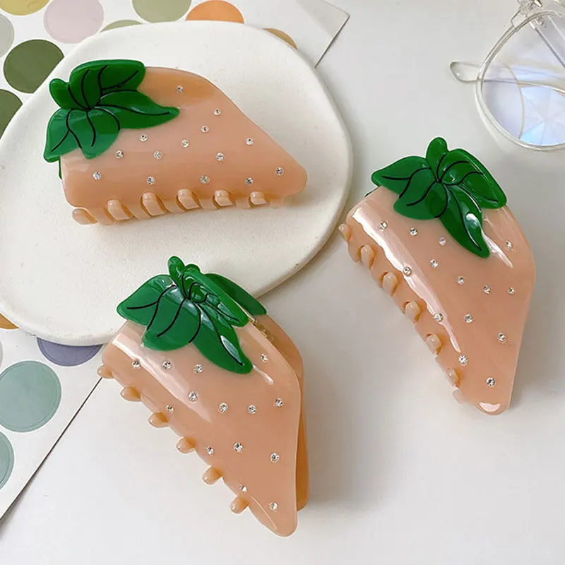 Transparent Zircon Rhinestones Acetic Acid Fruit Cherry Strawberry Hair Claws for Women Summer Travel Hairpin HUANZHI 2022 NEW 
Transparent Zircon Rhinestones Acetic Acid Fruit Cherry Strawberry Hair Claws for Women Summer Travel Hairpin HUANZHI 2022 NEW