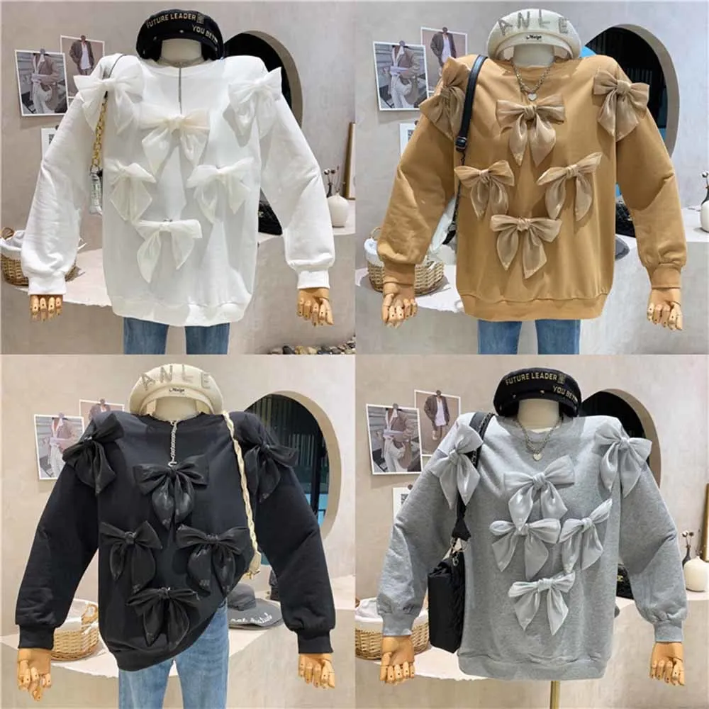 2021 Spring Crystal Bow Knot Sweet Oversized Sweatshirt Women Casual Fashion Outfit Solid Loose Long-sleeved Top hoodies goth
2021 Spring Crystal Bow Knot Sweet Oversized Sweatshirt Women Casual Fashion Outfit Solid Loose Long-sleeved Top hoodies goth
