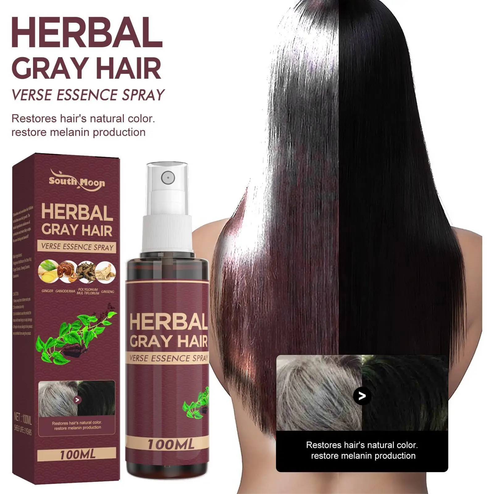 Herbal White To Black Black Hair Serum Hair Nourishing Spray White To Black Hairs Liquid Change White Gray Hair To Black Shampoo
Herbal White To Black Black Hair Serum Hair Nourishing Spray White To Black Hairs Liquid Change White Gray Hair To Black Shampoo