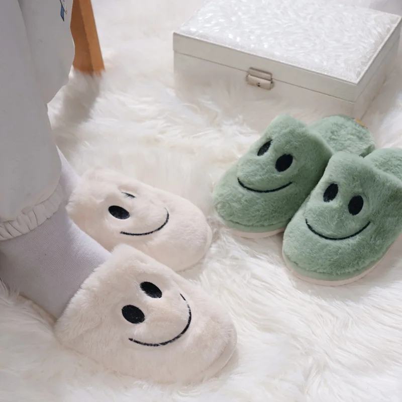Household Fluffy Fur Slippers Winter Smile Face Pattern Womens Fur Slippers Home Cute Cartoon Warm Short Plush Fleece Flat
Household Fluffy Fur Slippers Winter Smile Face Pattern Womens Fur Slippers Home Cute Cartoon Warm Short Plush Fleece Flat
