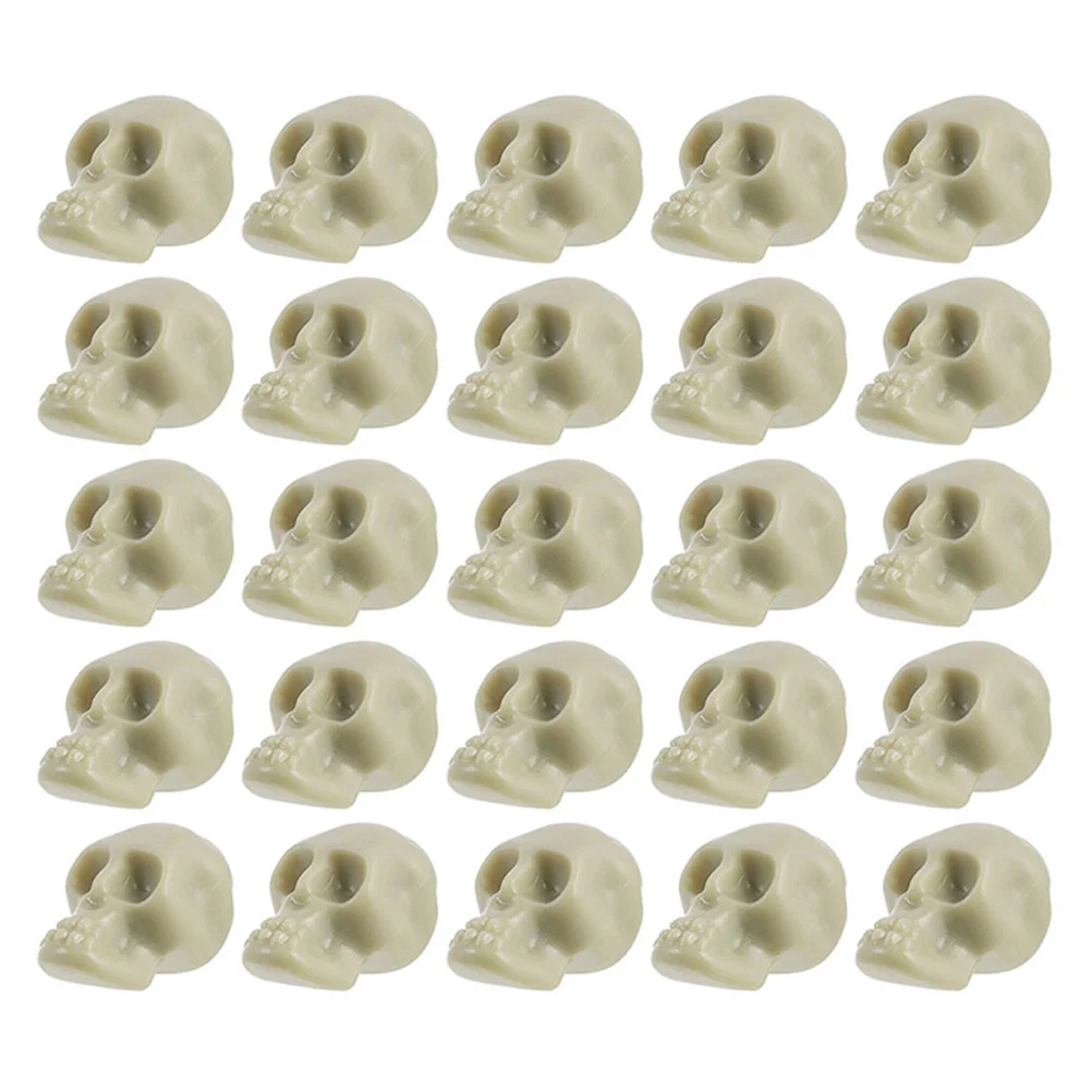 

70 Pcs Mini Home Accents Decor Crafts Adornment Halloween Skulls Tiny Model Small Head Plastic