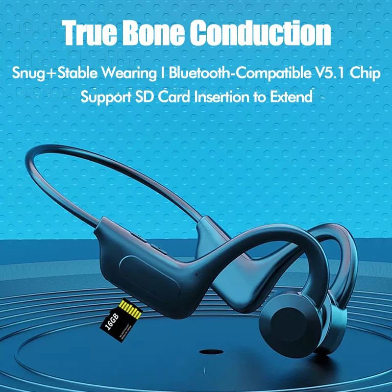 Bluetooth-compatible 5.1 Earphone True Bone Conduction Headphone Flexible Sport Running Headset Waterproof w Mic Support SD Card
Bluetooth-compatible 5.1 Earphone True Bone Conduction Headphone Flexible Sport Running Headset Waterproof w Mic Support SD Card