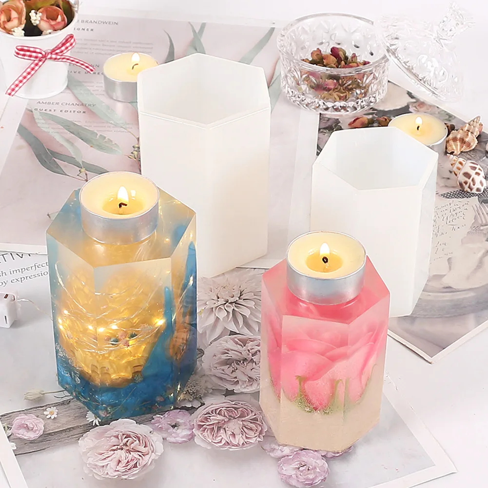 Hexagon Candlestick Silicone Mold For Epoxy Resin Polygon Cylinder Candle Holder Resin Mold for DIY Decoration Crafts Making
Hexagon Candlestick Silicone Mold For Epoxy Resin Polygon Cylinder Candle Holder Resin Mold for DIY Decoration Crafts Making