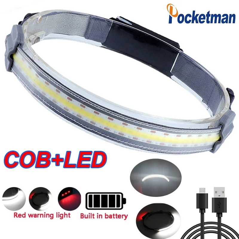 COB Led Headlamp Built-in Battery Rechargeable Headlight Head Waterproof Lamp White & Red Warning Lighting for Camping Working
COB Led Headlamp Built-in Battery Rechargeable Headlight Head Waterproof Lamp White & Red Warning Lighting for Camping Working