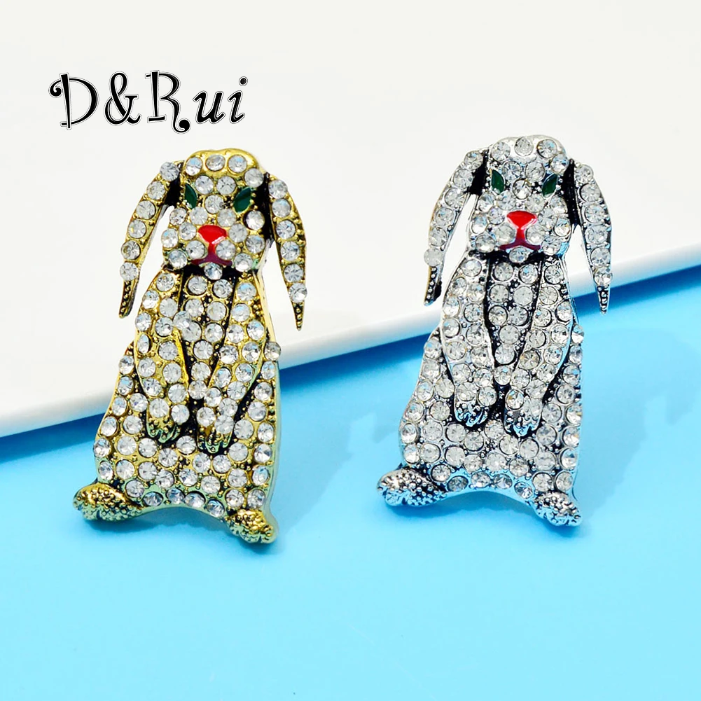 

D&Rui Hippie Bunny Brooches Lapel Pins Aesthetic Accessories Funny Gifts Metal Rabbit Jewelry Badges on Backpack Women's Brooch