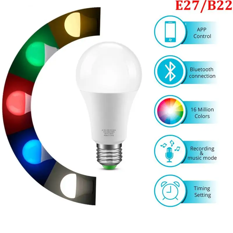 Умная лампа E27/B22 APP с голубыми зубьями, лампочка RGB + CCT с пятью направлениями, светодиодсветильник почки 9 Вт, умная лампочсветильник с Wi-Fi
Умная лампа E27/B22 APP с голубыми зубьями, лампочка RGB + CCT с пятью направлениями, светодиодсветильник почки 9 Вт, умная лампочсветильник с Wi-Fi
