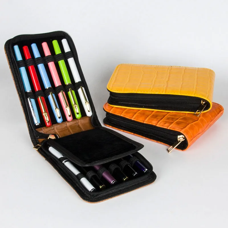 High Quality Top Great Black Brown Leather Pencil Case For 12 Fountain Or Roller Ball Pen Case
High Quality Top Great Black Brown Leather Pencil Case For 12 Fountain Or Roller Ball Pen Case
