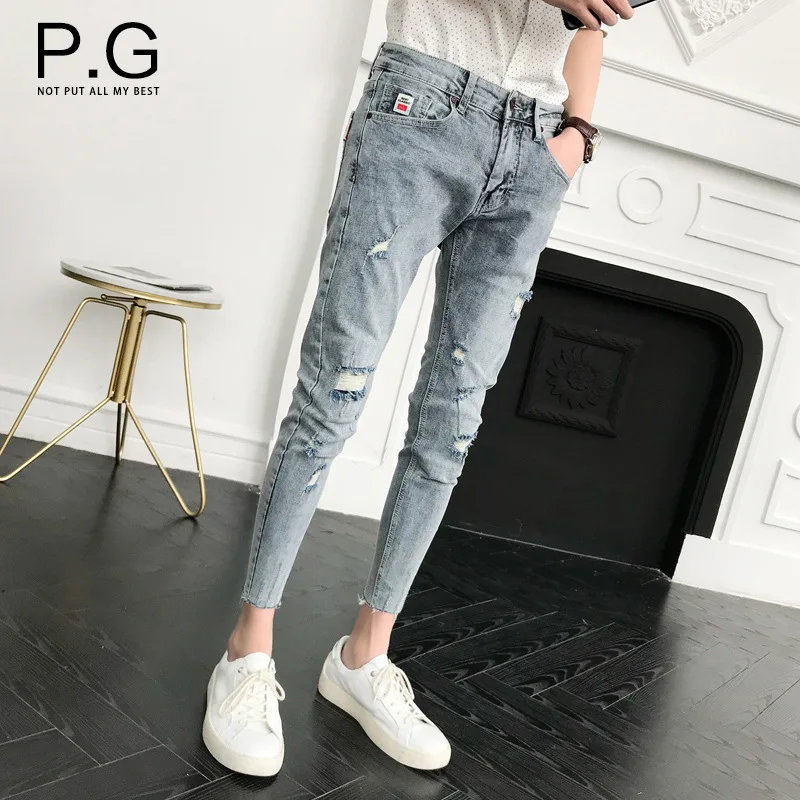 Fashion 2022 Denim Tight-fitting Ripped Jeans Mens Feet Pants Ankle-length Pants Teenager Society Guy Trend Stretch Pencil Pants
Fashion 2022 Denim Tight-fitting Ripped Jeans Mens Feet Pants Ankle-length Pants Teenager Society Guy Trend Stretch Pencil Pants