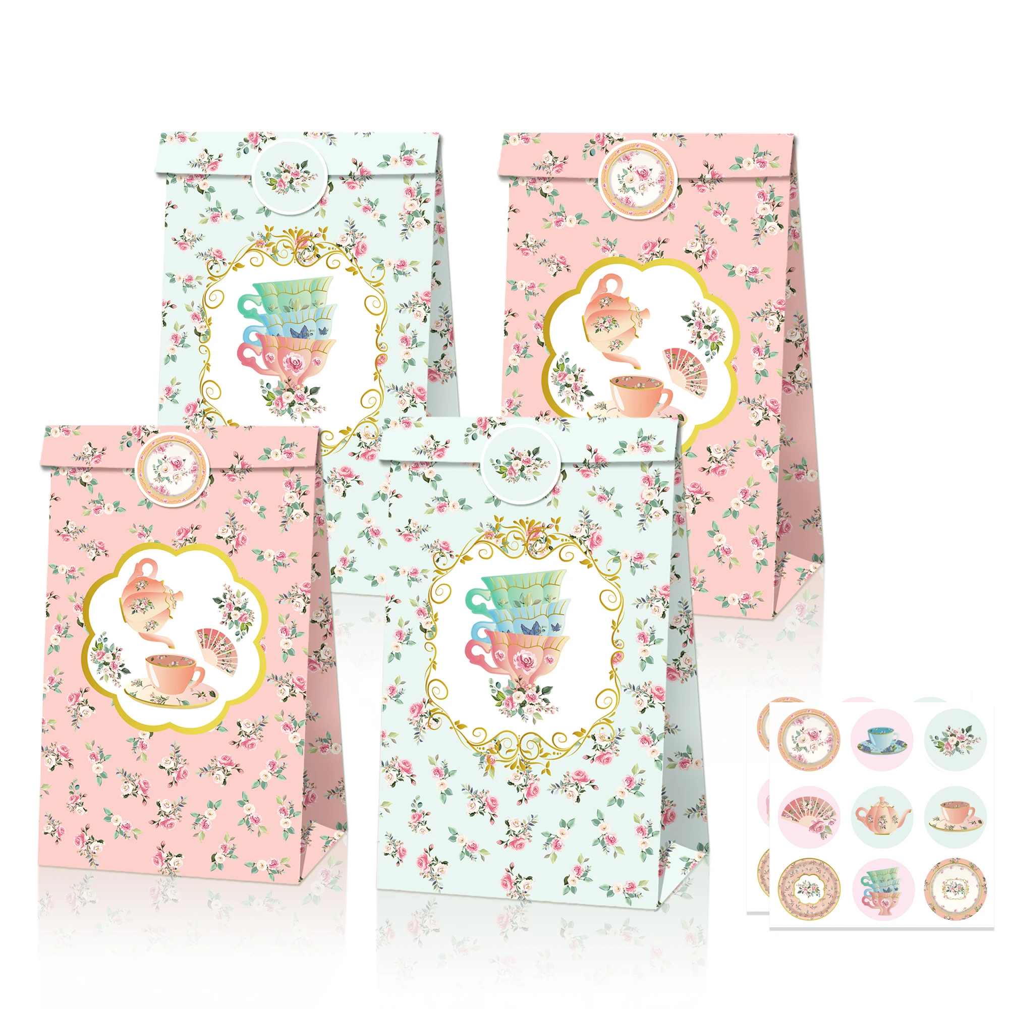 LB114 12Pcs Sweet Flowers Teapot Tea Party Birthday Biscuit Kraft Paper Gift Bags with Stickers Baby Shower Party Gifts Boxes
LB114 12Pcs Sweet Flowers Teapot Tea Party Birthday Biscuit Kraft Paper Gift Bags with Stickers Baby Shower Party Gifts Boxes