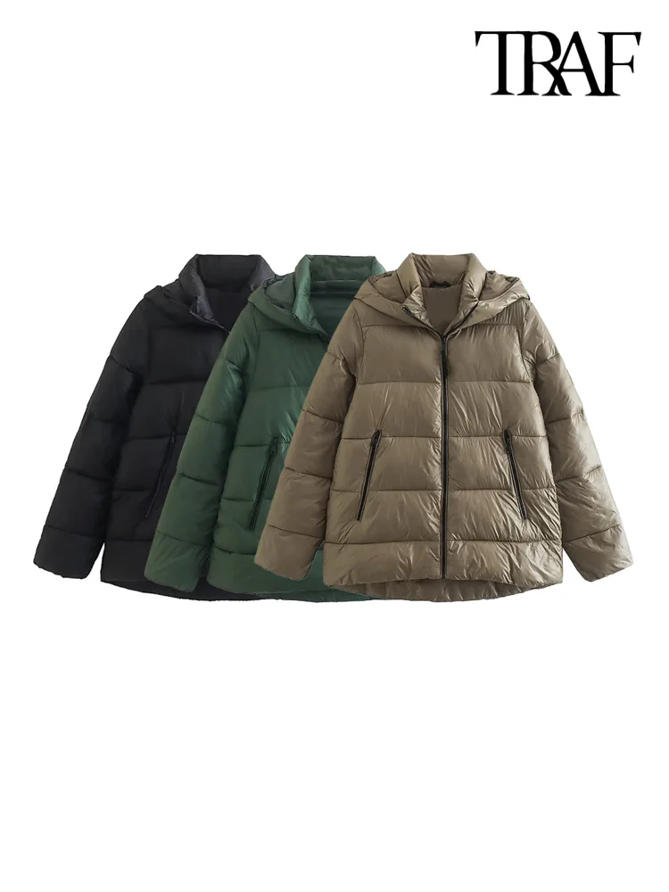TRAF Women Fashion Thick Warm Hooded Padded Jacket Coat Vintage Long Sleeve Front Zip Pockets Female Outerwear Chic Tops
TRAF Women Fashion Thick Warm Hooded Padded Jacket Coat Vintage Long Sleeve Front Zip Pockets Female Outerwear Chic Tops