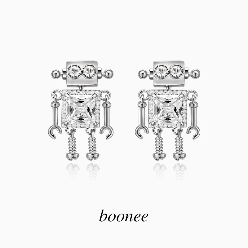 LONDANY earrings Children's Fun Robot Gem Earrings Personalized Sweet Cool Earrings s925 Silver Needle Earrings Female
LONDANY earrings Children's Fun Robot Gem Earrings Personalized Sweet Cool Earrings s925 Silver Needle Earrings Female