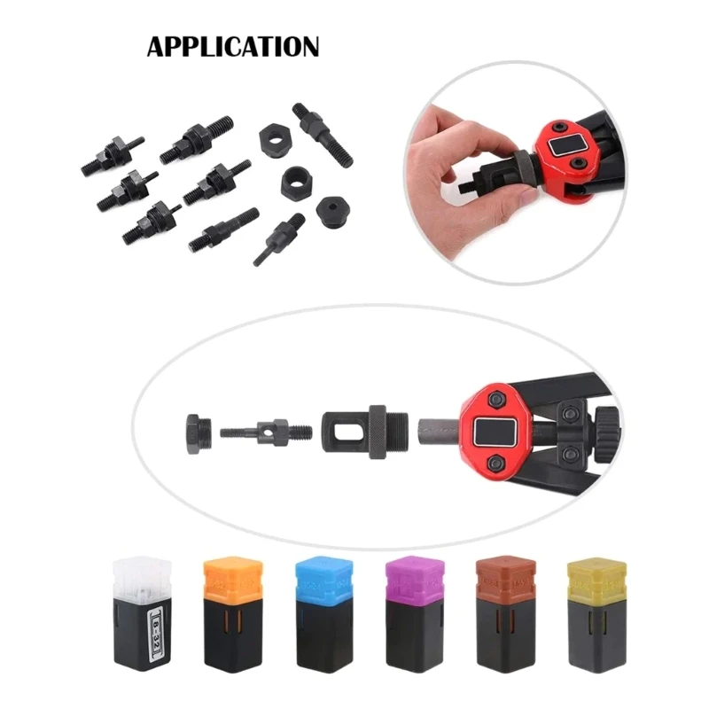 6PCS Rivet Nut Mandrel and Nose Piece Riveter Tip Spare Part 6-32 8-32 10-24 1/4-20 5/16-18 3/8-16 Assorted
6PCS Rivet Nut Mandrel and Nose Piece Riveter Tip Spare Part 6-32 8-32 10-24 1/4-20 5/16-18 3/8-16 Assorted