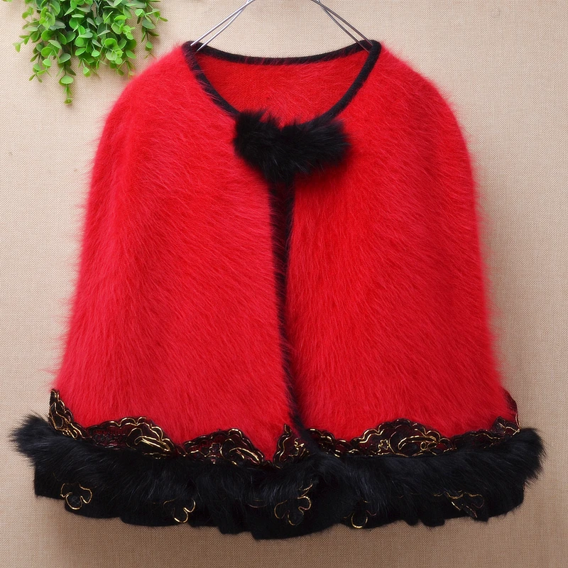 ladies women fashion short style crop top red lace hairy angora rabbit hair knitted loose cardigan mantle cloak sweater pull
ladies women fashion short style crop top red lace hairy angora rabbit hair knitted loose cardigan mantle cloak sweater pull
