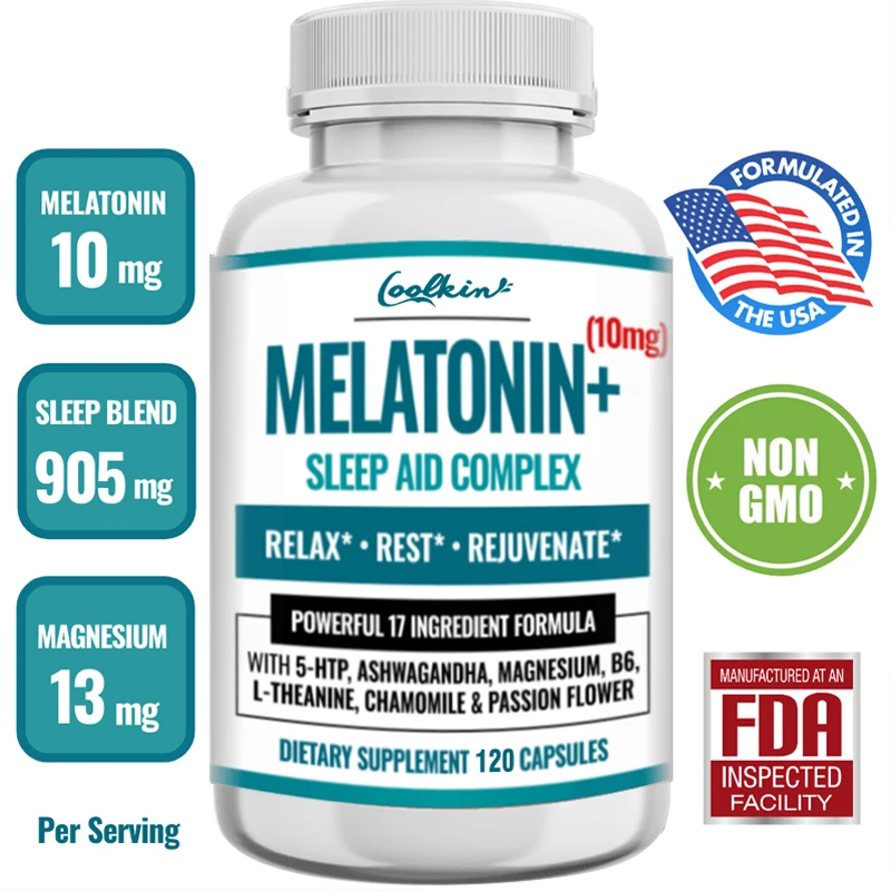 

Melatonin for Deep Sleep 10 Mg Sleep Aid - Melatonin Tablets for Men and Women - 120 Vegetarian Supplements