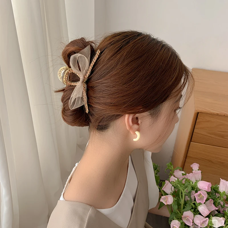 Elegant Net Yarn Bow Rhinestone Hair Claw Grab Clip Women Girls Hairpin Fashion Geometric Lace Hair Accessories Headwear
Elegant Net Yarn Bow Rhinestone Hair Claw Grab Clip Women Girls Hairpin Fashion Geometric Lace Hair Accessories Headwear