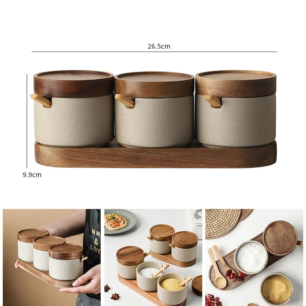 Ceramic Seasoning Jar Pepper Storage Bottle Household Retro Sugar Salt Jar with Wooden Lid and Spoon Food Container Kitchen Tool
Ceramic Seasoning Jar Pepper Storage Bottle Household Retro Sugar Salt Jar with Wooden Lid and Spoon Food Container Kitchen Tool