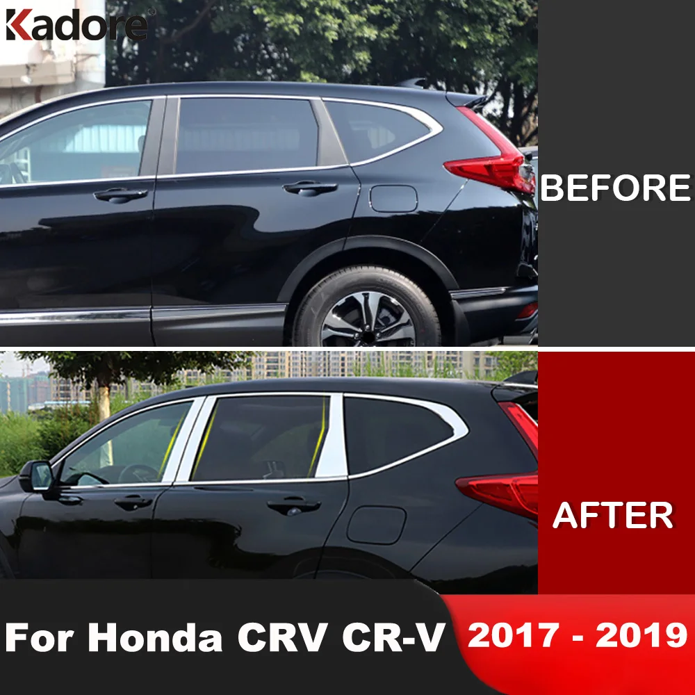 

Для Honda CRV CR-V 2017 2018 2019 нержавеющая сталь автомобильное окно центральный столб порог крышка отделка Средний B C столбик молдинговые полосы