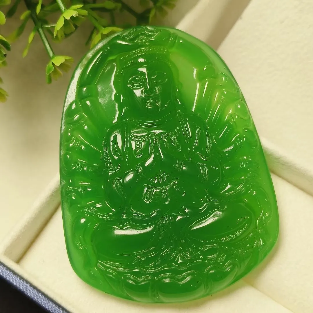 Natural Green Jade Guan Yin Necklace Men Women Lucky Charms Amulet Genuine Myanmar Jadeite Guanyin Bodhisattva Pendant Necklaces
Natural Green Jade Guan Yin Necklace Men Women Lucky Charms Amulet Genuine Myanmar Jadeite Guanyin Bodhisattva Pendant Necklaces