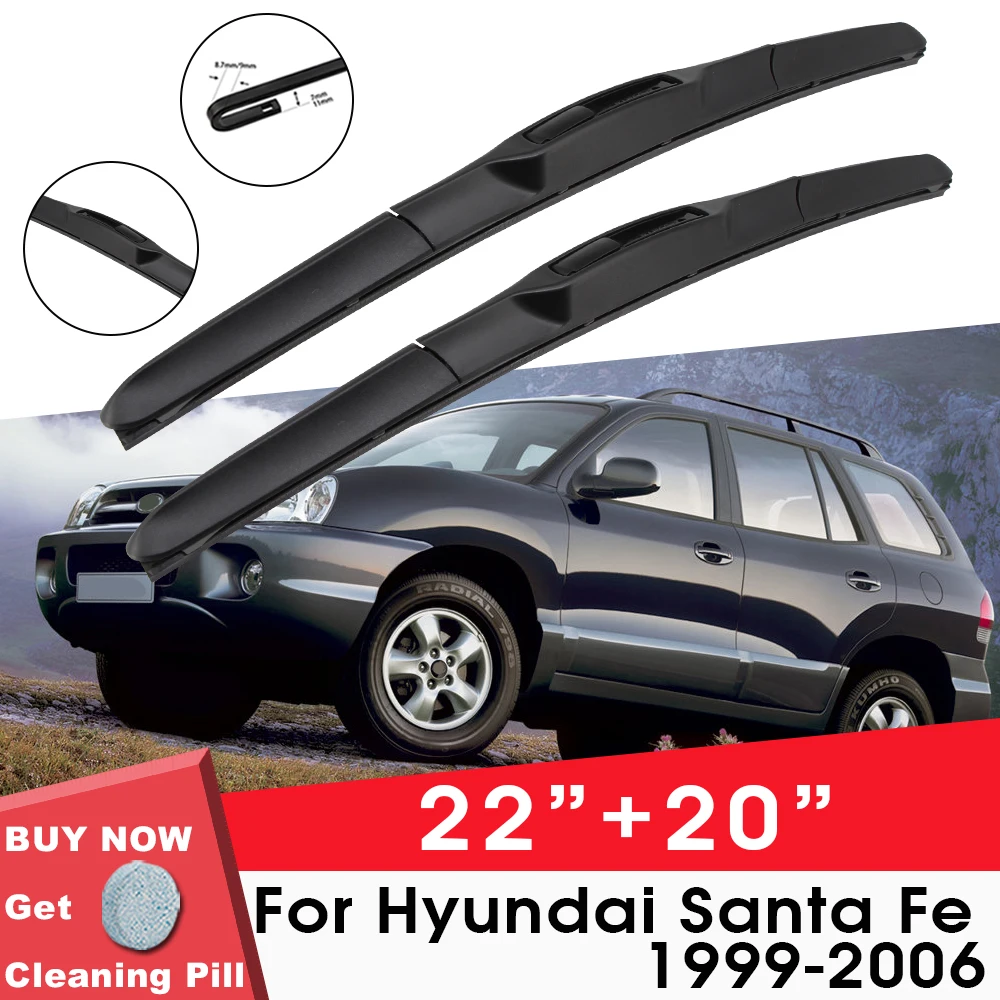 Car Wiper Blade Front Window Windshield Rubber Wiper For Hyundai Santa Fe 1999-2006 22"+20" LHD RHD Car Accessories
Car Wiper Blade Front Window Windshield Rubber Wiper For Hyundai Santa Fe 1999-2006 22"+20" LHD RHD Car Accessories