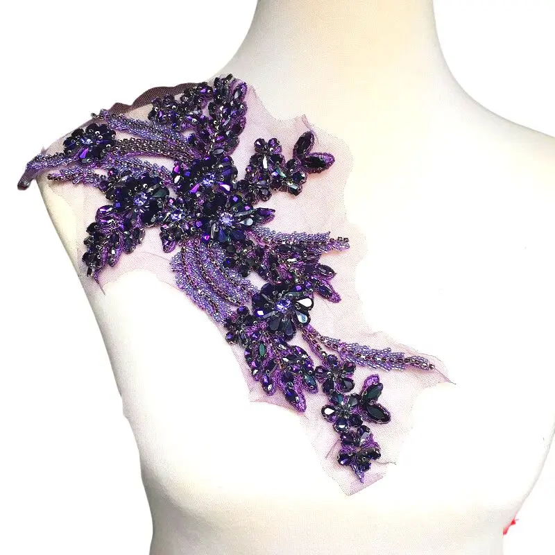 Fashion Purple Glass Crystal Flower Trims For Garments Clothing Accessory High-quality Rhinestone Applique For Overcoat Dresses
Fashion Purple Glass Crystal Flower Trims For Garments Clothing Accessory High-quality Rhinestone Applique For Overcoat Dresses