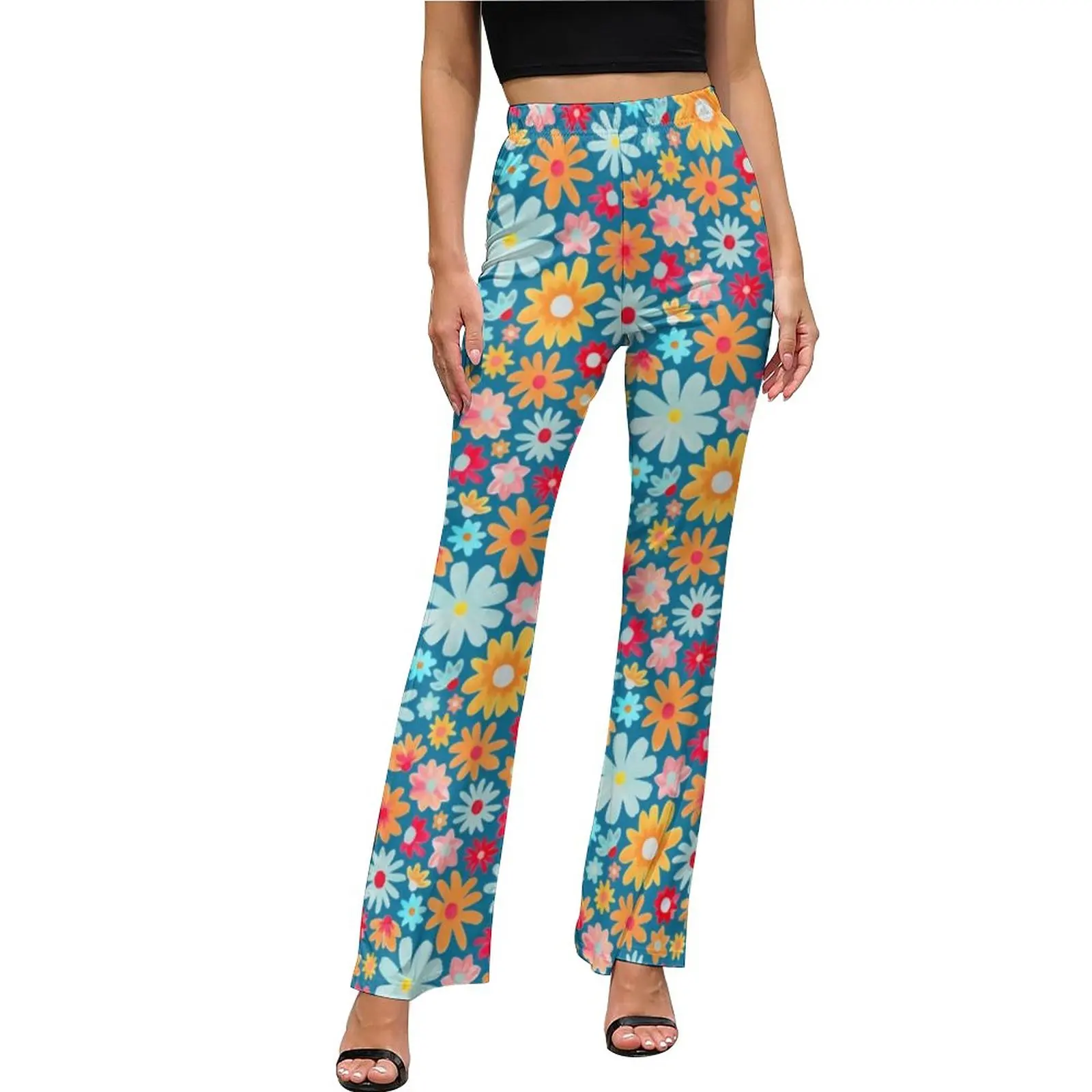 Hippy Flower Print Casual Pants Spring Daisy Meadow Kawaii Pattern Flared Trousers High Waist Slim Fit Stretch Streetwear Pants
Hippy Flower Print Casual Pants Spring Daisy Meadow Kawaii Pattern Flared Trousers High Waist Slim Fit Stretch Streetwear Pants