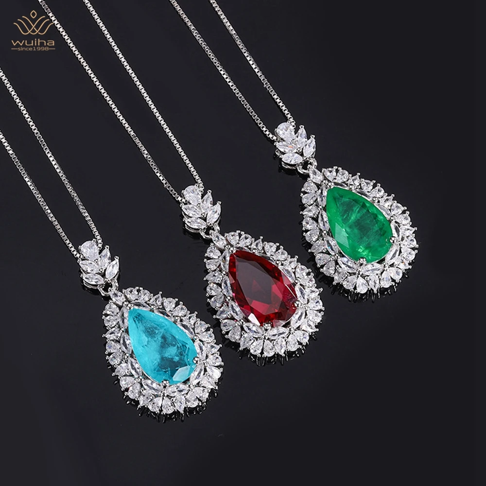 WUIHA Luxury 925 Sterling Silver White Gold 10*16MM Sapphire Faceted Gemstone Pendant Necklace Anniversary Jewelry Drop Shipping
WUIHA Luxury 925 Sterling Silver White Gold 10*16MM Sapphire Faceted Gemstone Pendant Necklace Anniversary Jewelry Drop Shipping