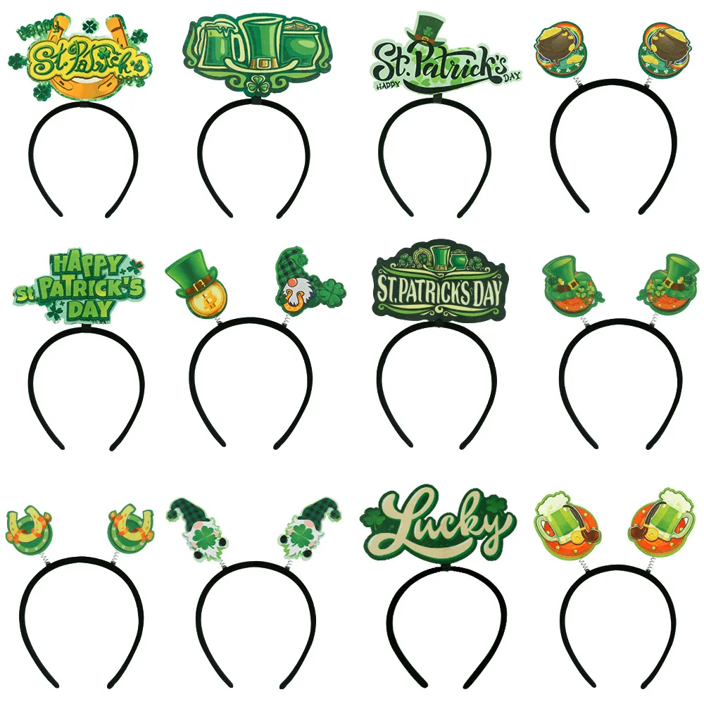 

2023 New Irish Day Easter Decoration Lucky Hair Band Headdress St. Patrick's Day Dress Up Shamrock Headband