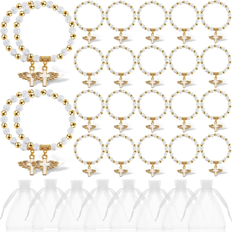 Kili Angel Wing Cross Bracelet Favor with Organza Bags Acrylic Baptism Favor for Boy and Girl Communion Birthday Wedding
Kili Angel Wing Cross Bracelet Favor with Organza Bags Acrylic Baptism Favor for Boy and Girl Communion Birthday Wedding