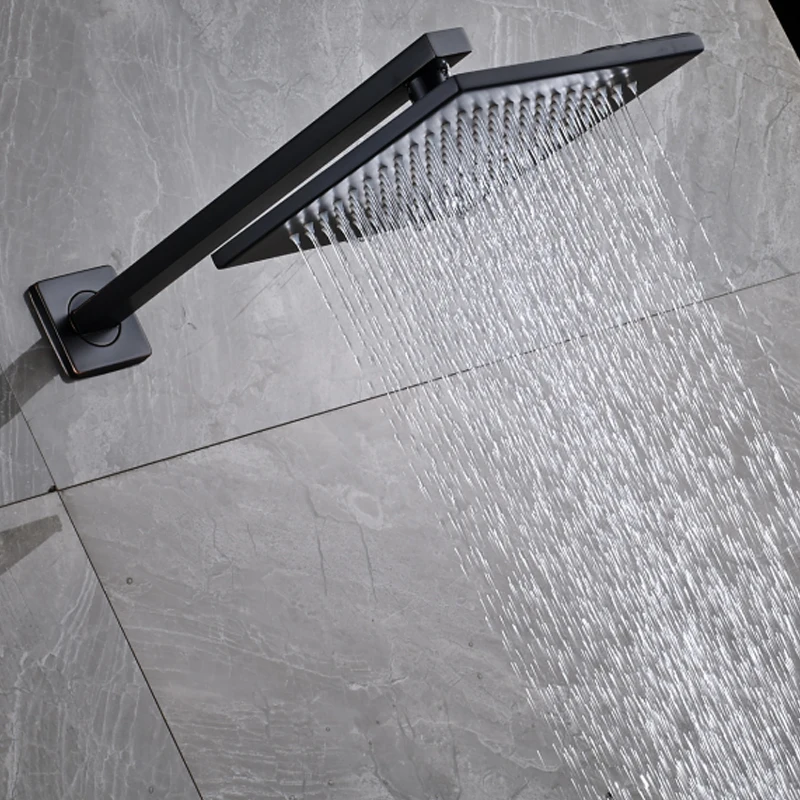 

Vidric Vidric Black Digital Shower Faucets Set Brass Rainfall Shower Head 3-way Digital Display Mixer Tap Swivel Tub Spout Bath