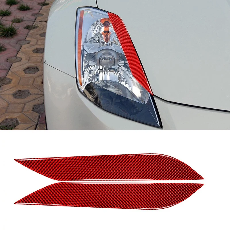 for Nissan 350Z 2006-2009 Carbon Fiber Car Sticker Front Headlights Eyebrow Eyelid Trim Cover Accessorie 
for Nissan 350Z 2006-2009 Carbon Fiber Car Sticker Front Headlights Eyebrow Eyelid Trim Cover Accessorie