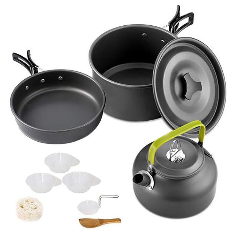 Camping Cookware Set Aluminum Nonstick Portable Outdoor Tableware Kettle Pot Cookset Cooking Pan Bowl For Hiking Picnic
Camping Cookware Set Aluminum Nonstick Portable Outdoor Tableware Kettle Pot Cookset Cooking Pan Bowl For Hiking Picnic
