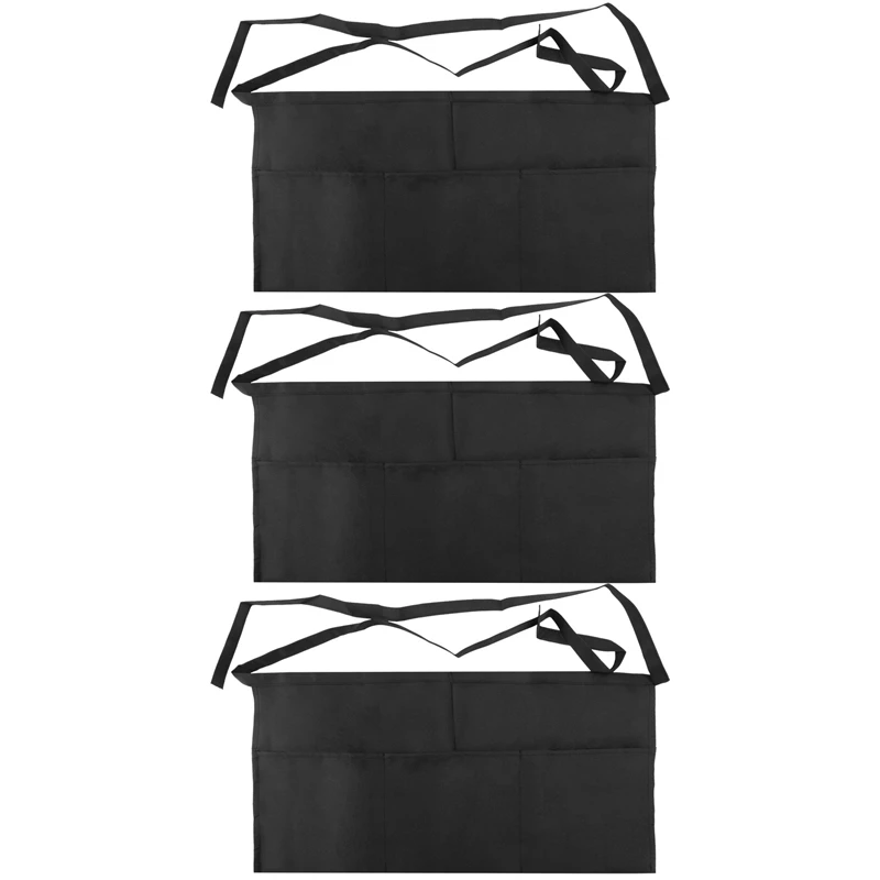 Фартук хлопковый для официантки, 3 шт./упаковка, с 3 карманами 
Фартук хлопковый для официантки, 3 шт./упаковка, с 3 карманами