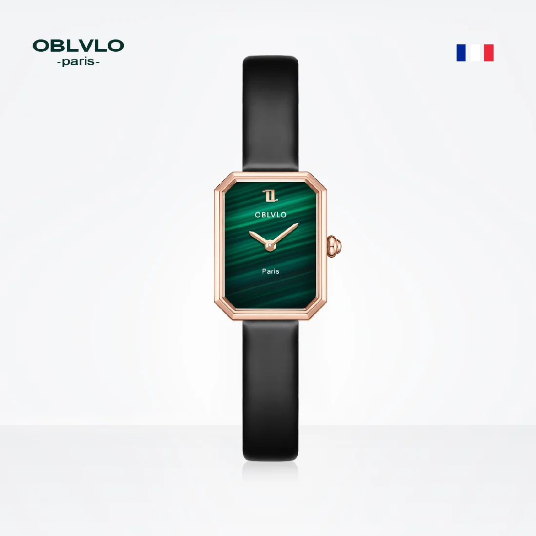 OBLVLO Women Quartz Watch Rose Gold Case Gift Leather Strap Malachite Dial Diamond Surface Sapphire Small Square Clock 23mm LW2
OBLVLO Women Quartz Watch Rose Gold Case Gift Leather Strap Malachite Dial Diamond Surface Sapphire Small Square Clock 23mm LW2