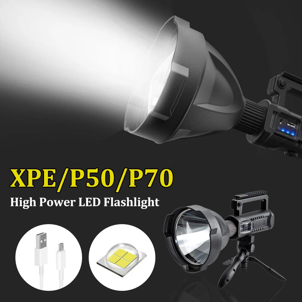 High Power LED Flashlight Spotlights Portable Waterproof Torch Outdoor Searchlight with Mountable Bracket Emergency Power Bank
High Power LED Flashlight Spotlights Portable Waterproof Torch Outdoor Searchlight with Mountable Bracket Emergency Power Bank