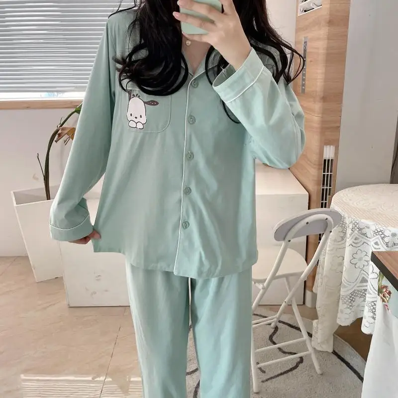 New Kawaii Cute Sanrio Pochacco Pajamas Home Wear Two Piece Set Cotton Loose Comfortable Ins Girl Birthday Gift For Girlfriend
New Kawaii Cute Sanrio Pochacco Pajamas Home Wear Two Piece Set Cotton Loose Comfortable Ins Girl Birthday Gift For Girlfriend