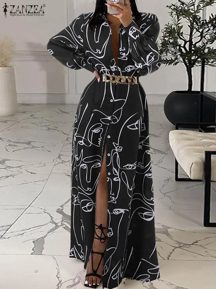 2022 Fashion Printed Shirt Robe Femme ZANZEA Holiday Long Shirt Dress Women's Spring Elegant Vestidos Casual Party Sexy Dresses
2022 Fashion Printed Shirt Robe Femme ZANZEA Holiday Long Shirt Dress Women's Spring Elegant Vestidos Casual Party Sexy Dresses