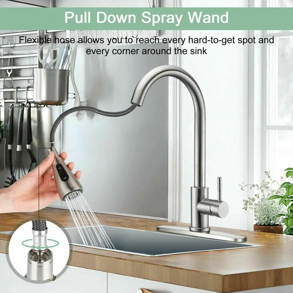Durable Long Pull-Down Tap Easy Installation Single Handle Pull Out Sprayer Kitchen Tap Kitchen Tap
Durable Long Pull-Down Tap Easy Installation Single Handle Pull Out Sprayer Kitchen Tap Kitchen Tap