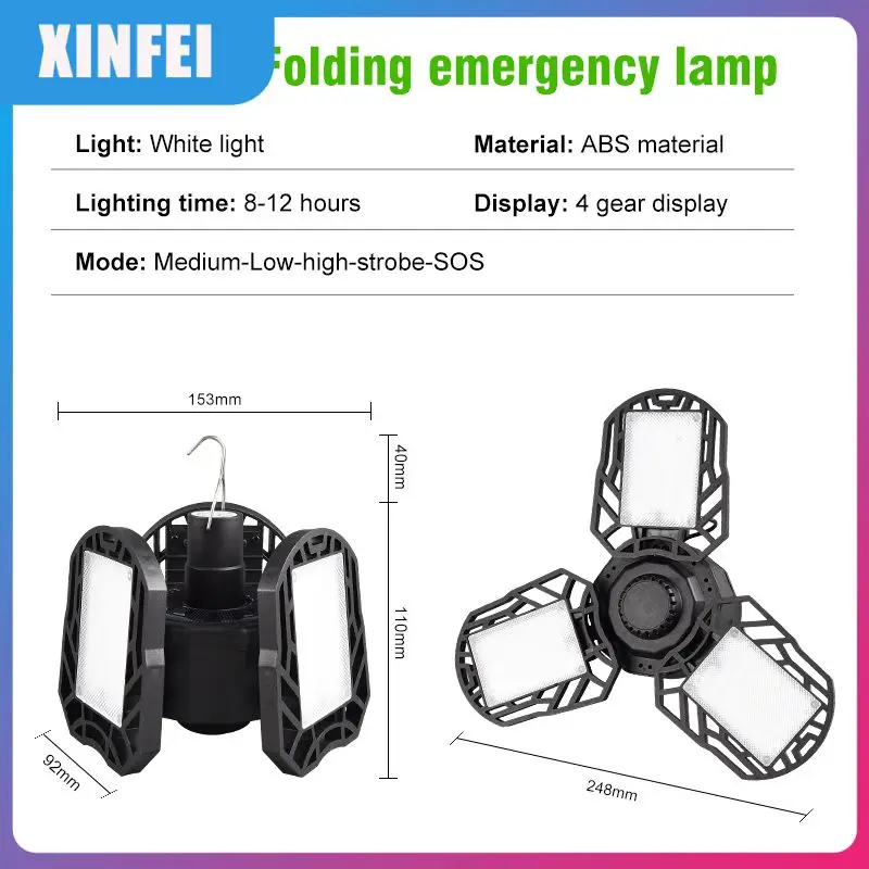 New Deformable Solar Lamp USB Rechargeable Solar Light 78/104LED 3/4-leaf Emergency Lamp Multifunctional Folding Chandelier
New Deformable Solar Lamp USB Rechargeable Solar Light 78/104LED 3/4-leaf Emergency Lamp Multifunctional Folding Chandelier