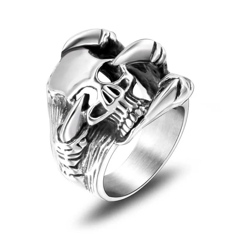 Melos Stainless Steel European and American Retro Punk Titanium Steel Ring Men's Skull Dragon Claw Devil Ring Jewelry for Men
Melos Stainless Steel European and American Retro Punk Titanium Steel Ring Men's Skull Dragon Claw Devil Ring Jewelry for Men