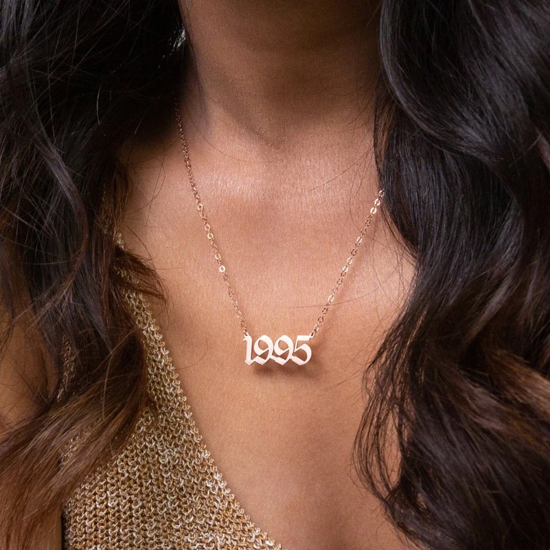 Custom Year Number Necklace For Women Men Personalized Gothic Gold Stainless Steel Pendant Necklace Jewelry Birthday Female Gift
Custom Year Number Necklace For Women Men Personalized Gothic Gold Stainless Steel Pendant Necklace Jewelry Birthday Female Gift
