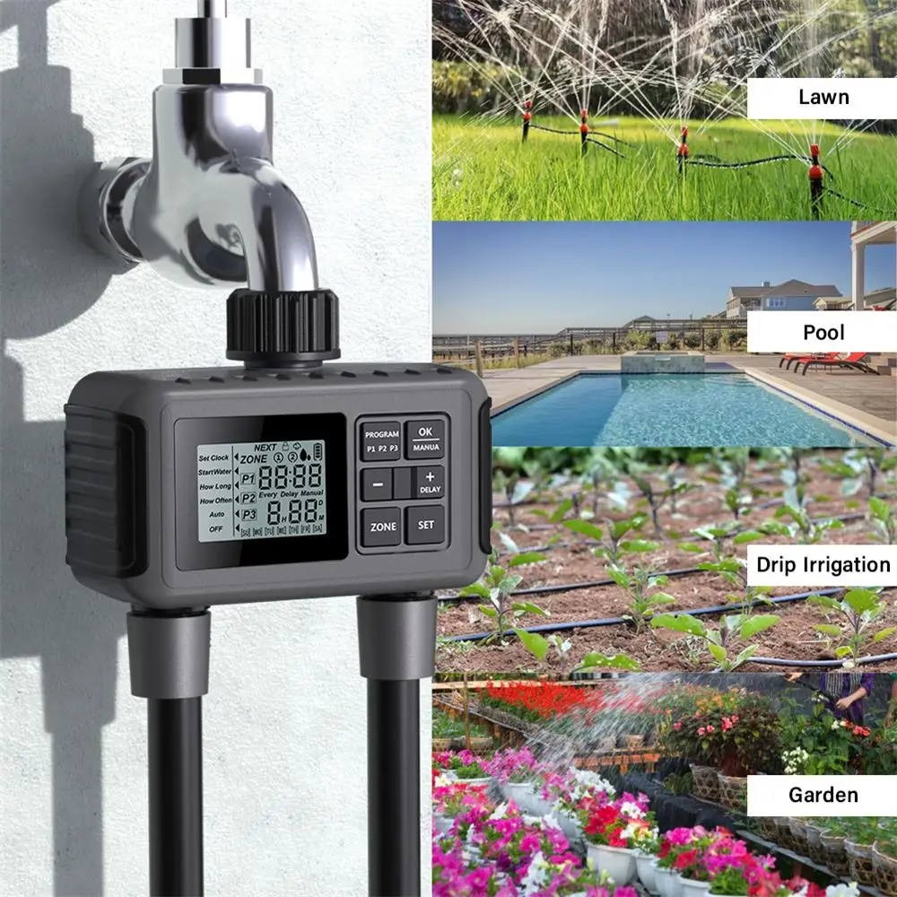 Large Screen Display Irrigation Controller Outdoor 2 Zone Programmable Garden Water Timer Automatic Irrigation System Controller
Large Screen Display Irrigation Controller Outdoor 2 Zone Programmable Garden Water Timer Automatic Irrigation System Controller