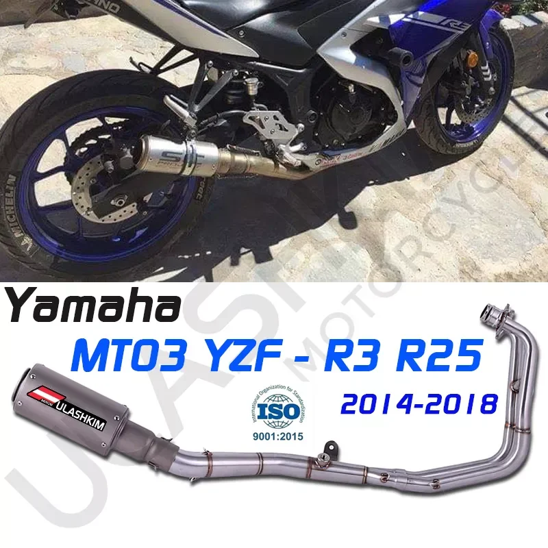 NEW2023 EXHAUST for yamaha R25 R3 MT03 2014-2018 R25 R3 MT-03 MT03 Motorcycle Full Exhaust System Mid Link Pipe Muffler Slip On
NEW2023 EXHAUST for yamaha R25 R3 MT03 2014-2018 R25 R3 MT-03 MT03 Motorcycle Full Exhaust System Mid Link Pipe Muffler Slip On
