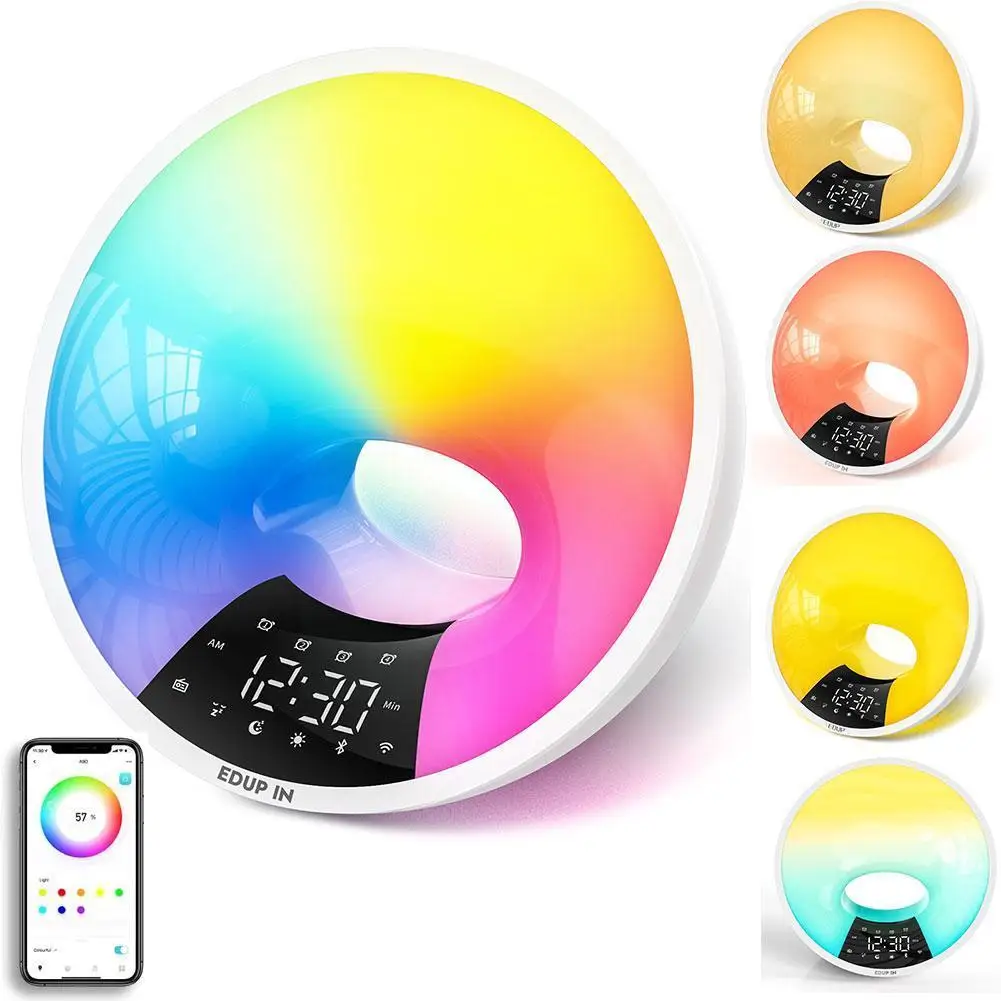 Будильник Sunrise с Wi-Fi, умное приложение для пробуждения, телефон, Bluetooth, имитация будильника, регулируемое радио, двойной FM E2A2
Будильник Sunrise с Wi-Fi, умное приложение для пробуждения, телефон, Bluetooth, имитация будильника, регулируемое радио, двойной FM E2A2