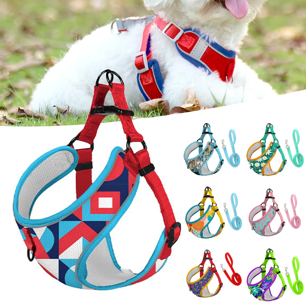Dog Harness With Leash Adjustable Soft Kitten Puppy Vest with Reflective Strip Pet Harness Set Escape-Proof Puppy Harness chien
Dog Harness With Leash Adjustable Soft Kitten Puppy Vest with Reflective Strip Pet Harness Set Escape-Proof Puppy Harness chien