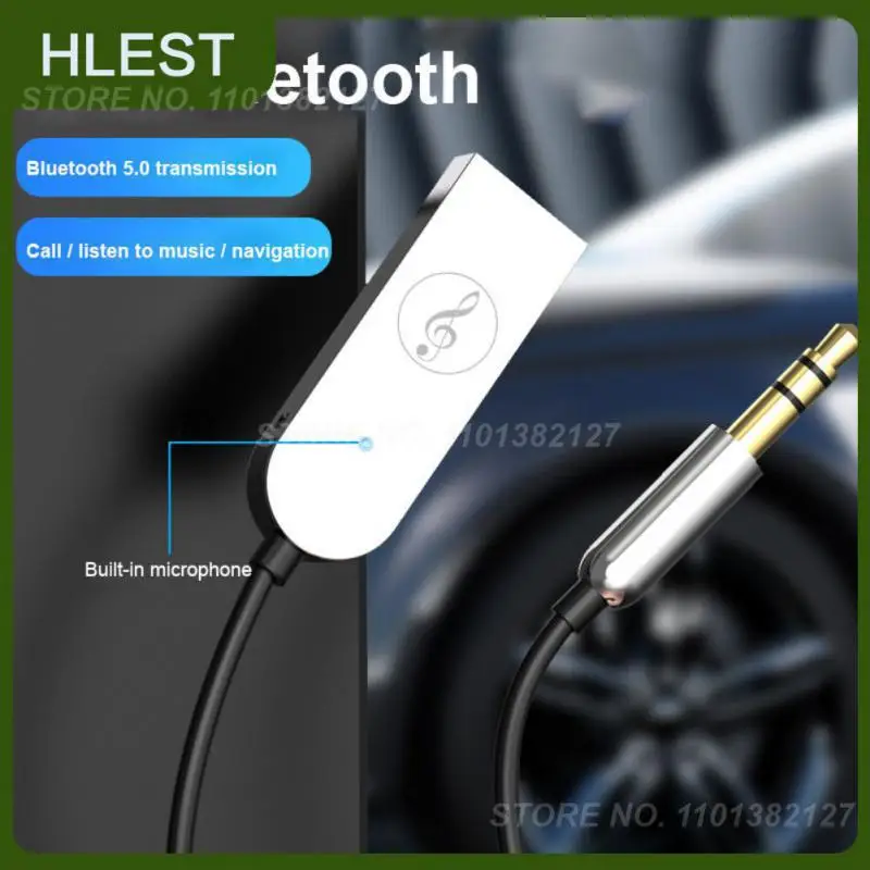

Practical Aux Car Bluetooth-compatible Receiver Zinc Alloy Material Portable Bluetooth 3.5 Audio Receiver Multifunctional