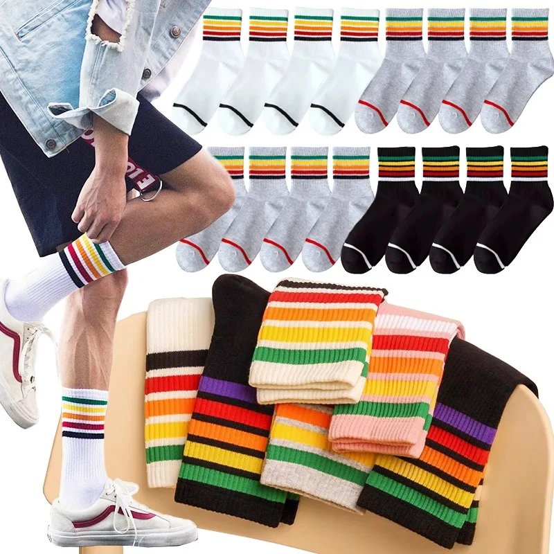 INS Harajuku Sweet Cool Trendy Socks Korean Japanese Personalized Street Rainbow Stripe Bar Solid Sports Mid Tube Cotton Socks
INS Harajuku Sweet Cool Trendy Socks Korean Japanese Personalized Street Rainbow Stripe Bar Solid Sports Mid Tube Cotton Socks