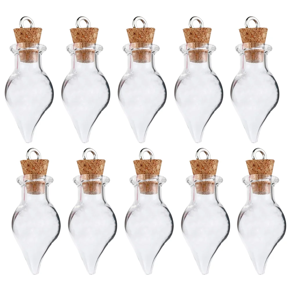 

30 Pcs Candy Jar DIY Wishing Bottle Water-drop Shape Bottles Small Clear Glass Corks Decorative Vase Shaped Perfume